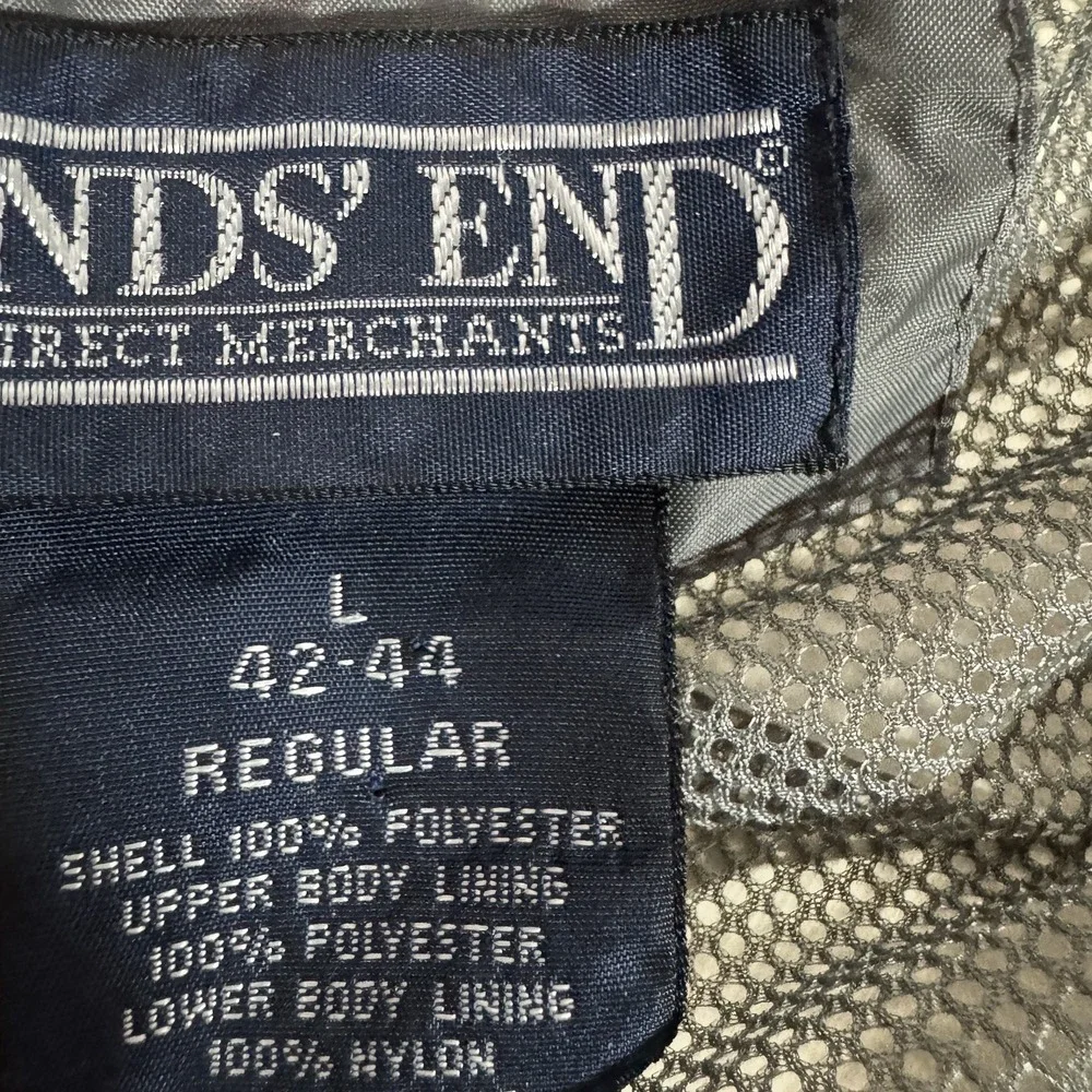 Lands' End Gore-Tex Squall Rain Coat Men's L Hood Jacket Zipper‎ Vintage Red